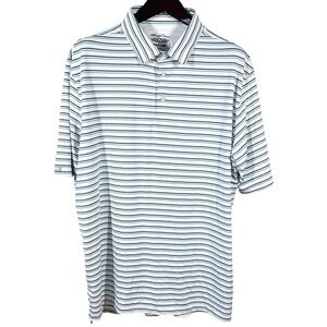 Straight Down Performance Golf Polo Mens XXL Pastel Stripes Short Sleeve Shirt